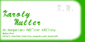 karoly muller business card